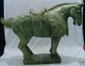 Picture of LARGE JADE SADDLED TANG HORSE (LH3D)