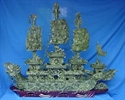 Picture of LARGE 48" GREEN JADE DRAGON BOAT  (BJ120)